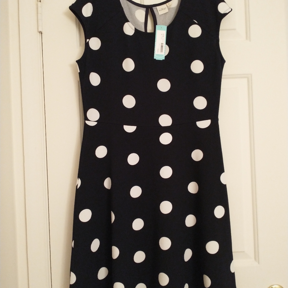 Navy Blue Polka Dot Dress